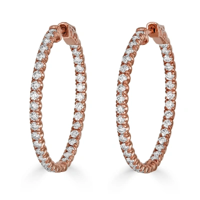 Monary 14k Rose Gold Earrings With 2.88 Ct. Diamonds In White