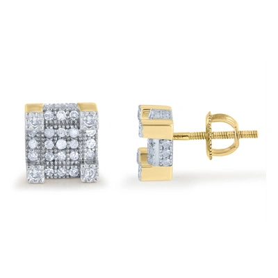 Monary 10k Yellow Gold Earrings With 0.33 Ct. Diamonds In Silver