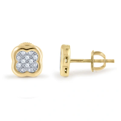 Monary 10k Yellow Gold Earrings With 0.05 Ct. Diamonds In White