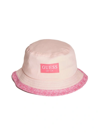 Guess Factory Logo Trim Bucket Hat In Pink