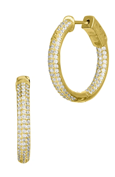 Savvy Cie Jewels 18k Gold Vermeil 1" Inside Out Hoop Earrings In Yellow