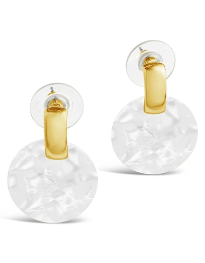 Sterling Forever Circle Stud Resin Earrings In White