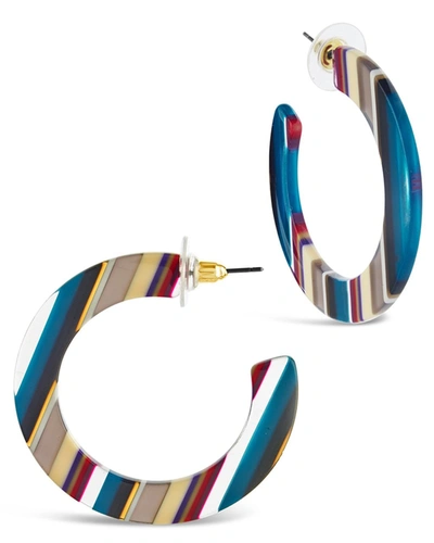 Sterling Forever 1.75" Resin Flat Hoops In Multi