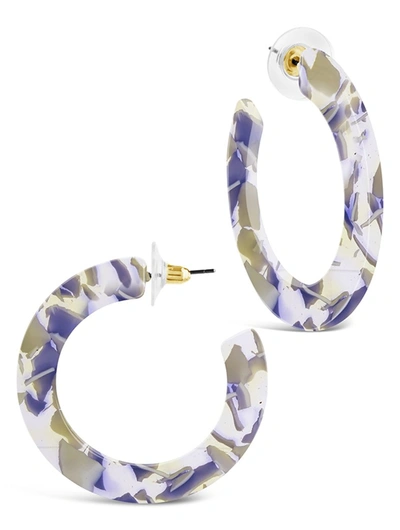 Sterling Forever 1.75" Resin Flat Hoops In Pink