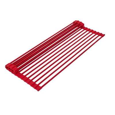 True & Tidy Dr-881 Over-the-sink Roll-up Drying Rack In Red