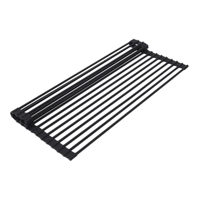 True & Tidy Dr-881 Over-the-sink Roll-up Drying Rack In Black
