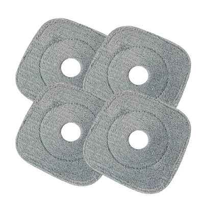 True & Tidy 4-pc Mop Pad Replacement Set For Spin-800 Mop & Bucket System In Grey