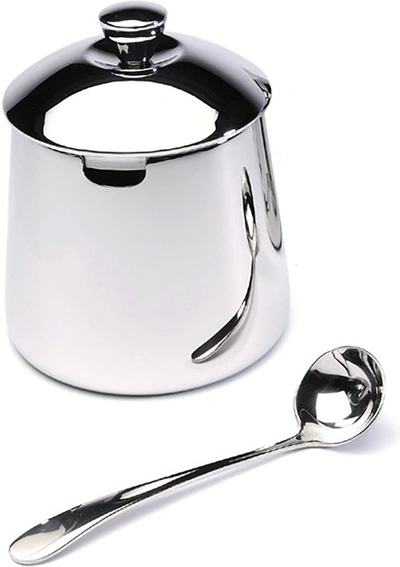 Frieling 18/10 Stainless Steel 10-ounce Sugar Bowl With Spoon, Mirror Finish In Silver