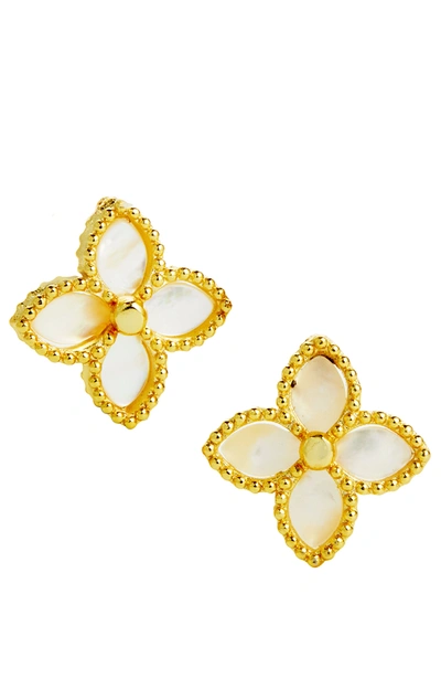 Savvy Cie Jewels 18k Gold Vermeil Agate Stud