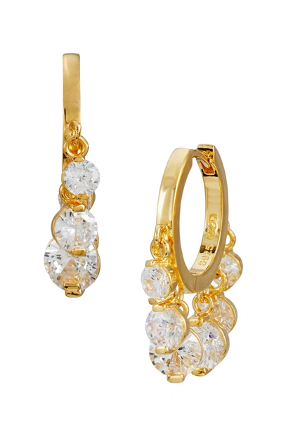 Savvy Cie Jewels 18k Gold Vermeil Multi Circle Cz Dangle Earrings In Silver