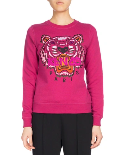 Kenzo Tiger Classic Pullover Sweatshirt, Fuchsia