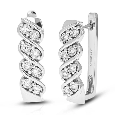 Vir Jewels 1/5 Cttw Round Lab Grown Diamond Hoop Earrings Prong Settings On .925 Sterling Silver