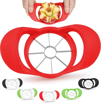 Zulay Kitchen Apple Corer And Slicer With 8 Sharp Blades In Red