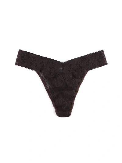 Hanky Panky Signature Lace Original Rise Thong Chocolate Noir Brown In Multicolor