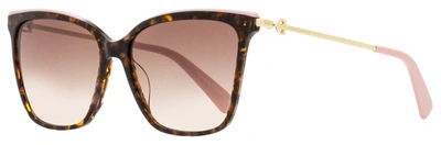 Longchamp Women's Square Sunglasses Lo683s 210 Tortoise/pink/gold 56mm In Brown