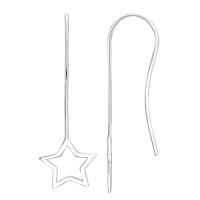 A & M Sterling Silver Star Wire Earrings