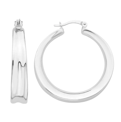 A & M Sterling Silver Plain Polished Hoop Earrings