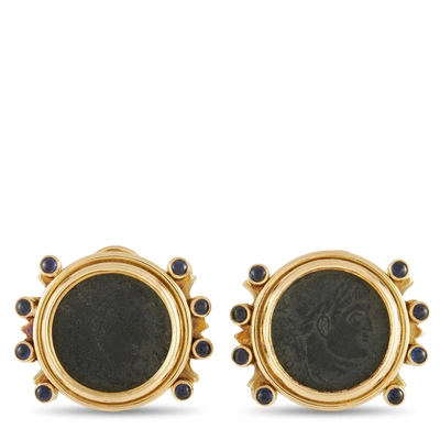 Elizabeth Gage Constantine Roman Ancient Coin 18k Yellow Gold Clip-on Earrings