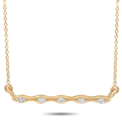 Non Branded Lb Exclusive 14k Yellow Gold 0.06 Ct Diamond Necklace In White