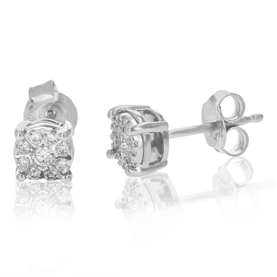 Vir Jewels 1/4 Cttw Round Cut Lab Grown Diamond Stud Earrings For Women .925 Sterling Silver Prong Set