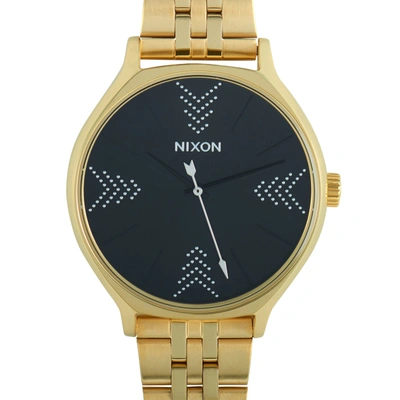 Nixon Clique Gold And Black Watch A1249-2879-00 In Black / Gold Tone