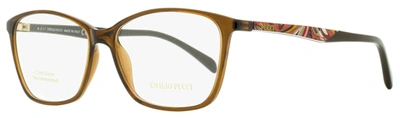 Emilio Pucci Women's Rectangular Eyeglasses Ep5009 048 Brown 54mm In White