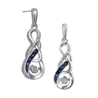 Savvy Cie Jewels Blue Diamond Sterling Drop Er In Silver