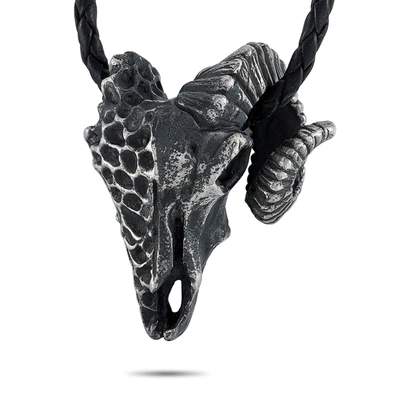 King Baby Silver Ram Skull Pendant Necklace