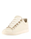 Balenciaga Arena Leather Low-top Sneakers In Extra Blanc