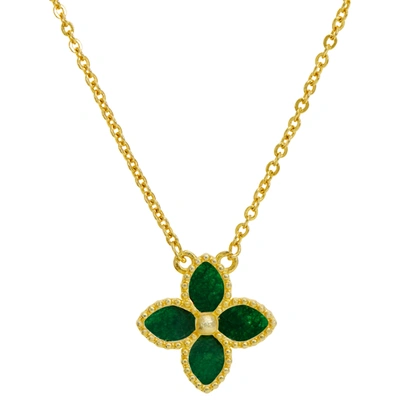 Savvy Cie Jewels 18k Gold Vermeil Mop Necklace In Green