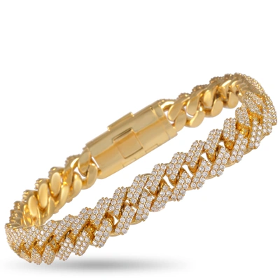 Non Branded Lb Exclusive 14k Yellow Gold 8.94 Ct Diamond Cuban Link Bracelet