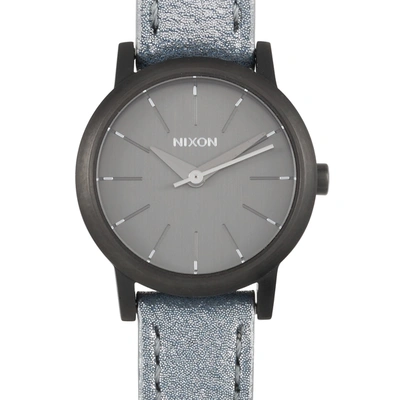 Nixon Kenzi Leather 26 Mm Stainless Steel Ladies Watch A398 1876 In Silver