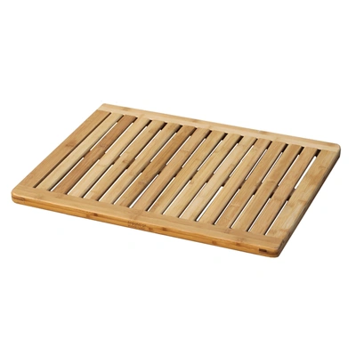 Oceanstar Bamboo Floor And Bath Mat With Non-slip Rubber Feet In Brown