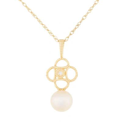 Splendid Pearls 14k Yellow Gold Freshwater Pearl Pendant In White