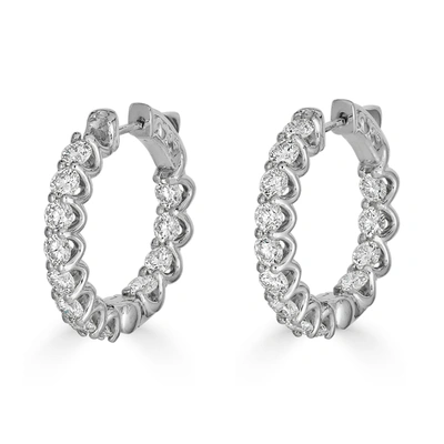Monary 14k White Gold Earrings With 4.3 Ct. Diamonds In Silver