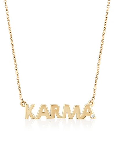 Ariana Rabbani Gold Karma With One Diamond Necklace In White