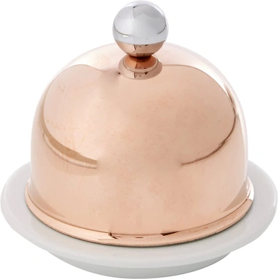 Mauviel M'minis Porcelain Butter Dish With Copper Lid, 3.5 Inch In Multi