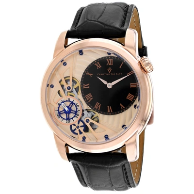 Christian Van Sant Men's Rose Gold Dial Watch In Beige