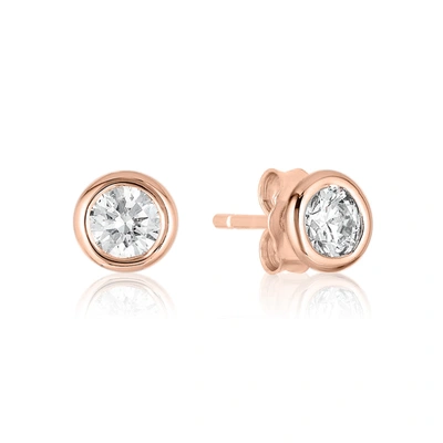 Ariana Rabbani Rose Gold Diamond Stud Earrings In Pink