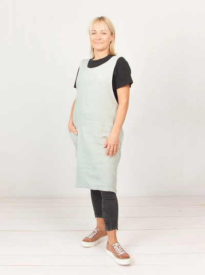 Amourlinen Pinafore Linen Apron In White