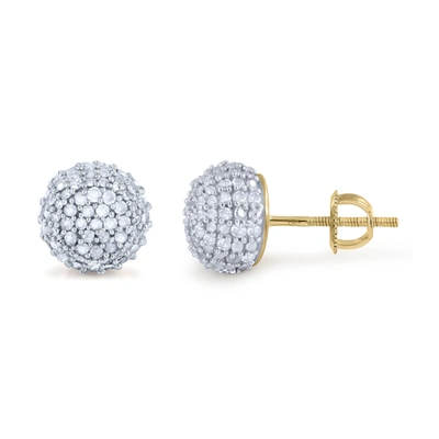 Monary 10k Yellow Gold Earrings With 0.49 Ct. Diamonds In Silver