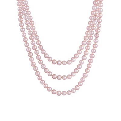 Splendid Pearls Endless Pink 80" Freshwater Pearl Necklace
