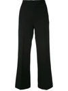 Fendi Wide-leg Wool Tuxedo Trousers In Black