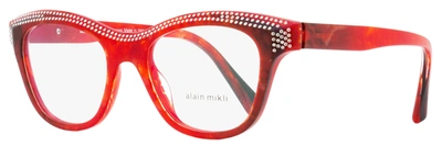 Alain Mikli Women's Loulette Eyeglasses A03102b 002 Rouge Noir Mikli 51mm In Red