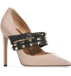 Valentino Garavani Rockstud Wrap Leather Pump In Poudre/ Black