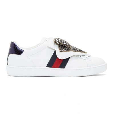 Gucci Ace Sneaker With Removable Embroideries In 9182 White