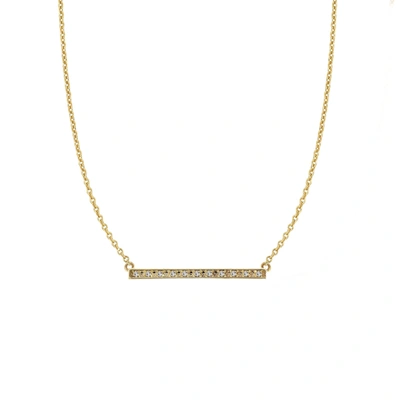 Ariana Rabbani Diamond Bar Necklace (small) Yellow Gold In Pink