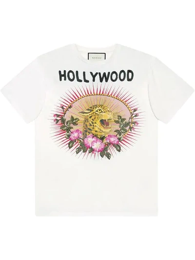 Gucci Leopard Print Cotton T-shirt, White