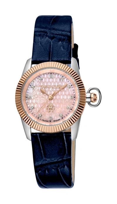 Roberto Cavalli By Franck Muller Roberto Cavalli Ladies Rose Gold Mop Dial N. Blue Watch