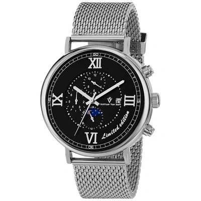 Christian Van Sant Men's Black Dial Watch In Silver